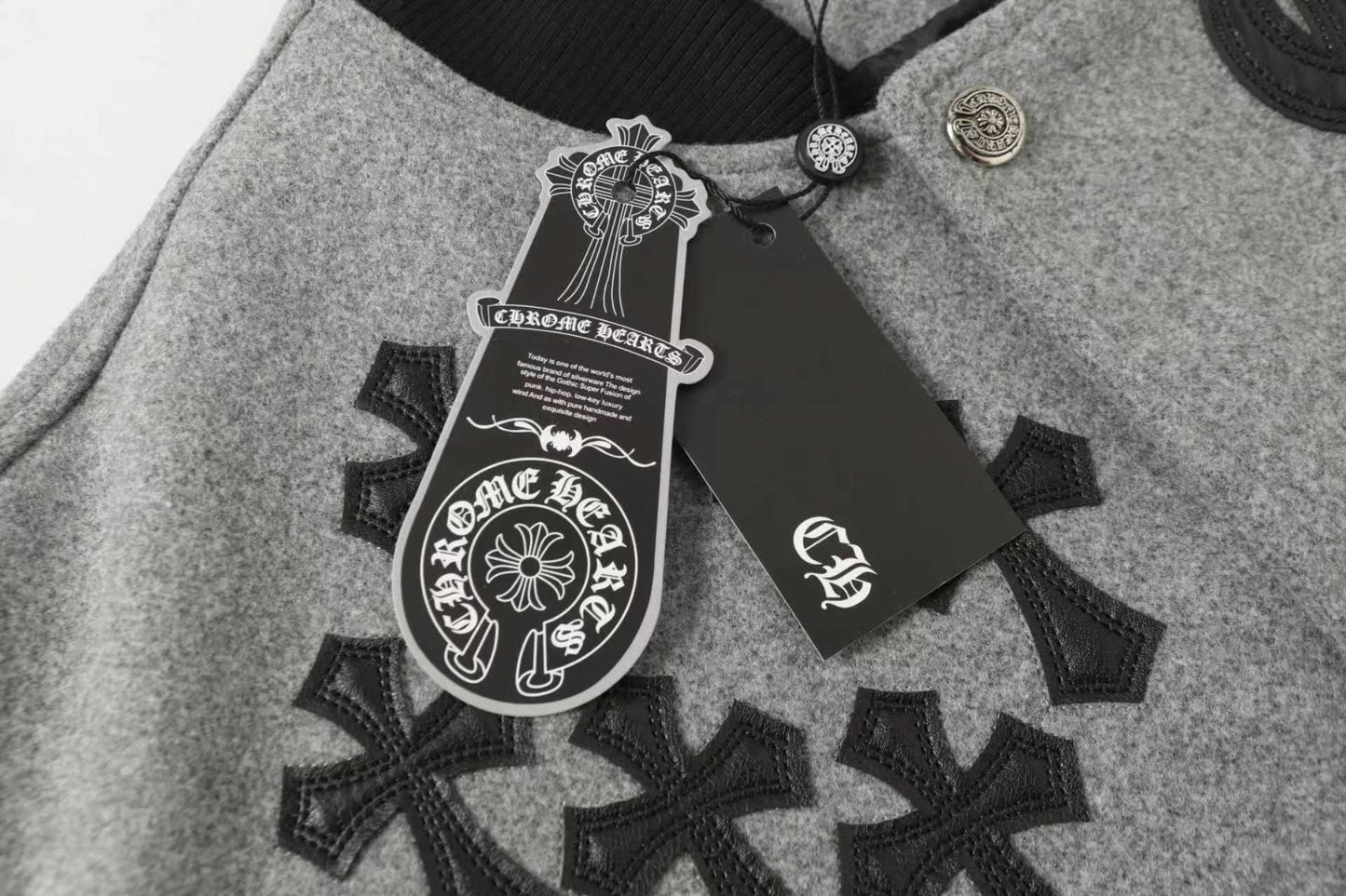 Multi Cross Varsity Jacket - Grey Black Street Jacket 2215